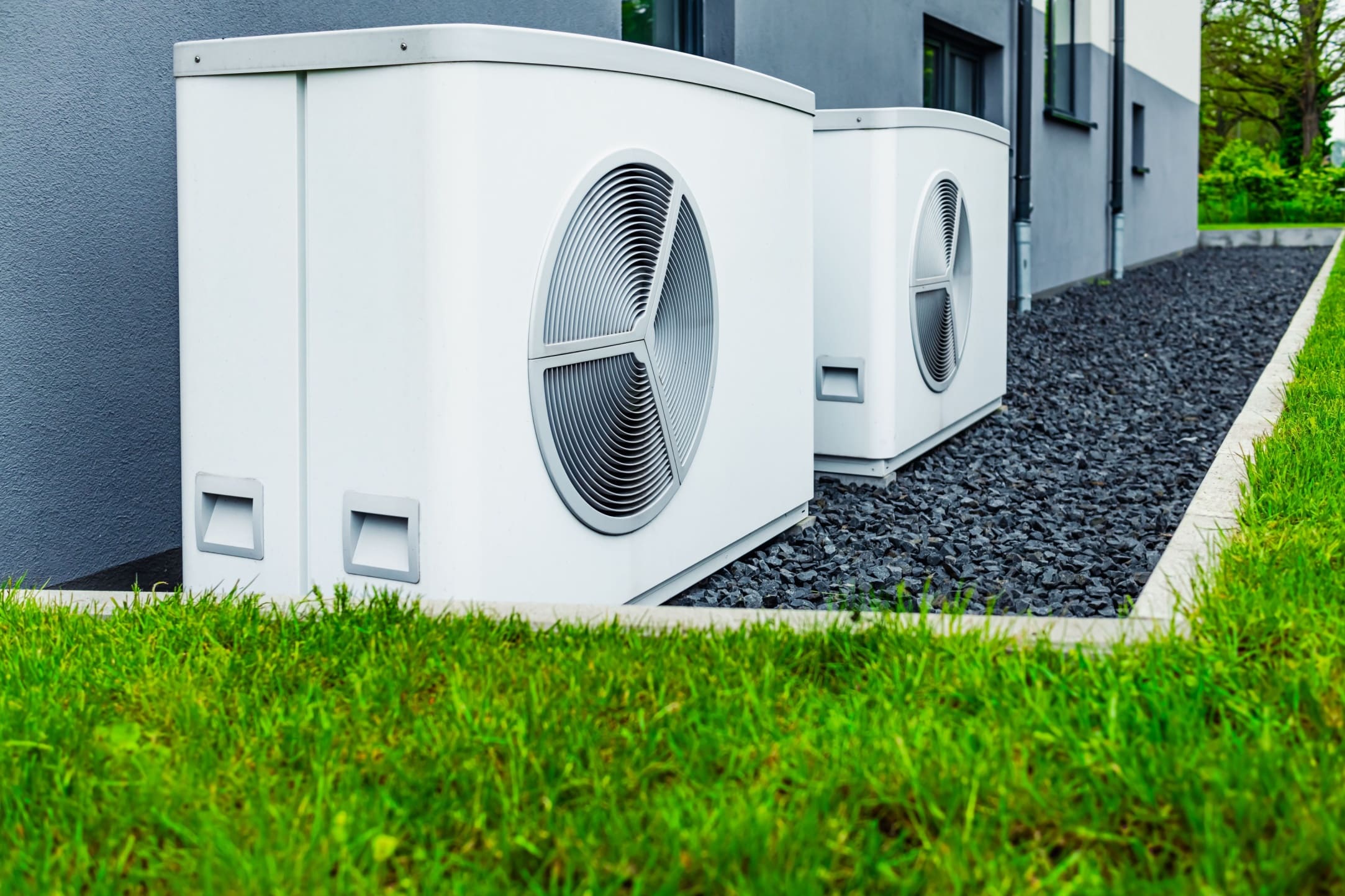 Heat pump outside home