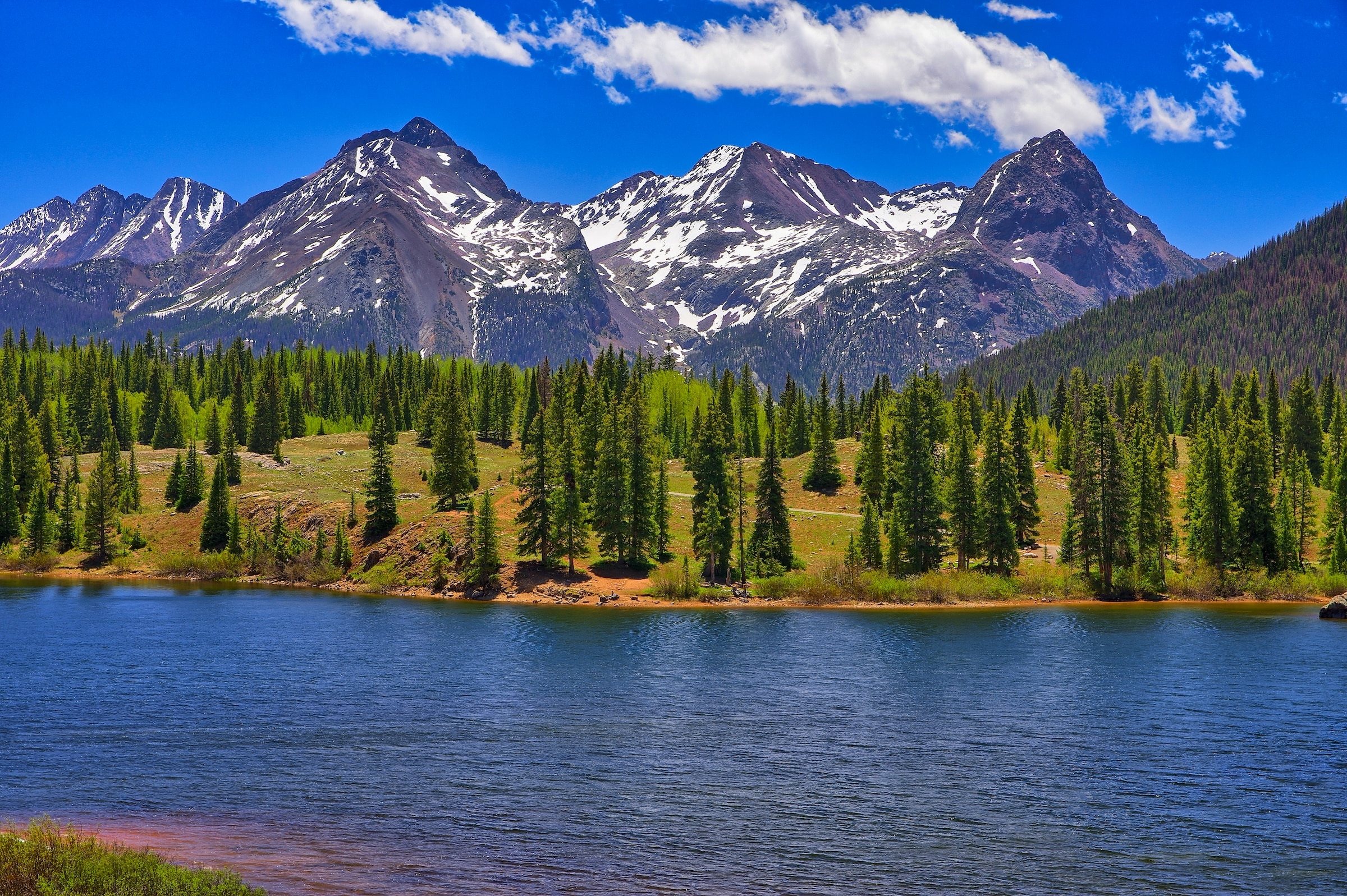 Beautiful lake and mountain range near Durango, CO